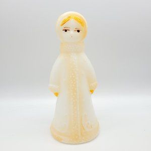 Vintage Hand Painted Small Blow Mold Snow Girl Christmas Holiday Winter Collect